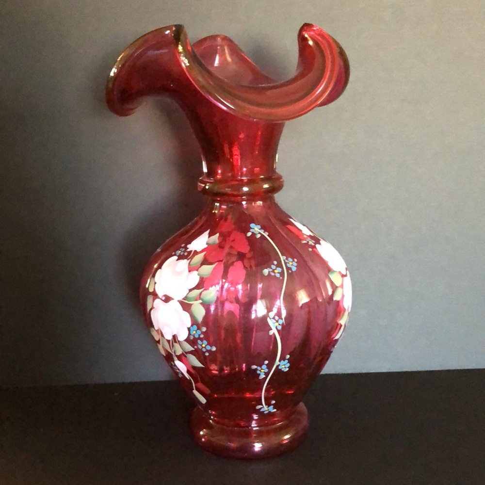 Antique Fenton Flutter Lip Vase-signed